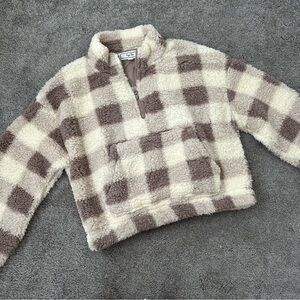 Sherpa Half Zip Cropped Jacket